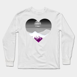 Asexual mountainscape subtle heart Long Sleeve T-Shirt